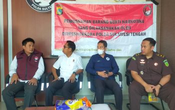 Hampir 1 Kg Sabu Dimusnahkan di Mako Polda Sulteng