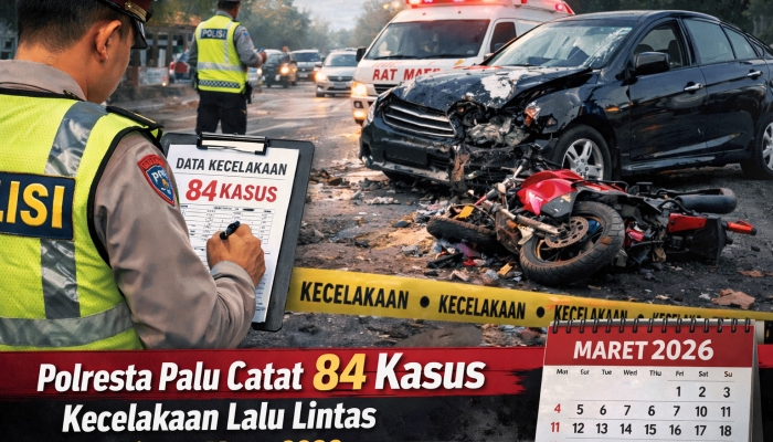 84 Kecelakaan Lalu Lintas Terjadi di Palu hingga Maret 2026