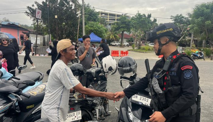 Brimob Sulteng Perketat Patroli di Pantai Kampung Nelayan