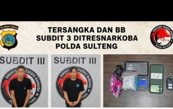 Polda Sulteng Amankan 2 Pemuda Bawa 103 Gram Sabu