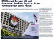 KPU Hormati Putusan MK soal Syarat Pendidikan Gibran, Tegaskan Dasar Verifikasi